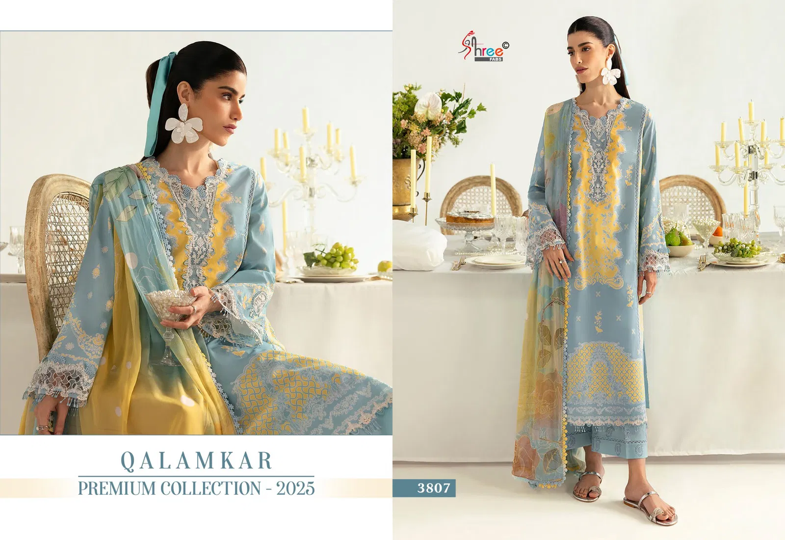 Qalamkar Premiun by Shree Collection 2025 Chiffon Dupatta Pakistani